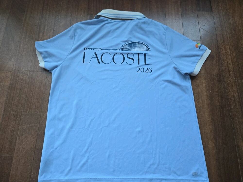 Lacoste Sport Miami Open 2026 Polo Mens 2xl Blue Regular Fit Ultra Dry Graphic